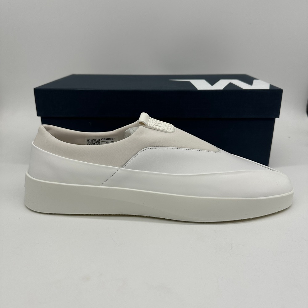 Wolf and Shepherd Cruise Tre White Leather Slip On Sneakers Men US 12